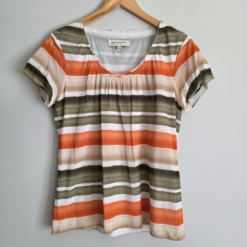 Jones New York striped T Shirt Size Large